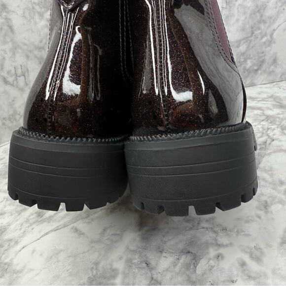 NWOT TOMS Bennet Purple Glitter Chelsea Ankle Boots Big Girls Sz 1 - Picture 10 of 15